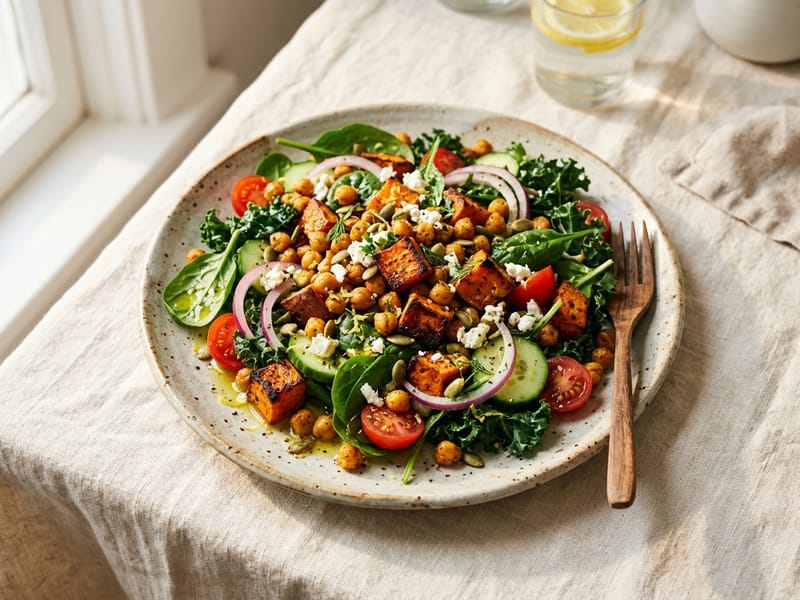 Roasted Sweet Potato and Chickpea Salad