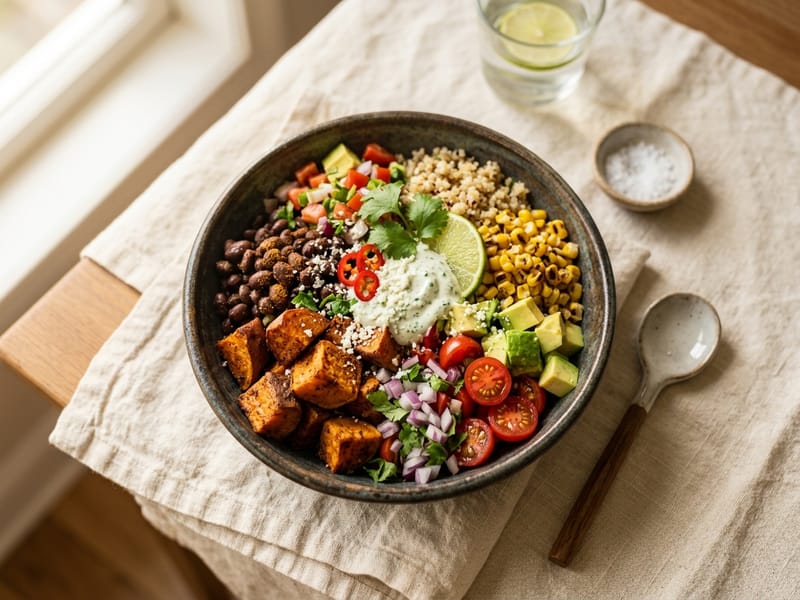 Roasted Sweet Potato Black Bean Bowl