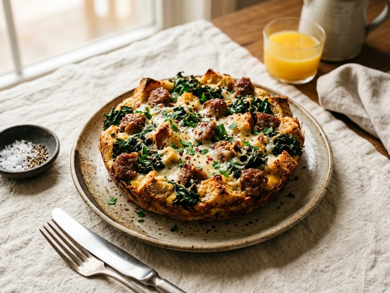 Rustic Italian Sausage and Kale Brunch Bake