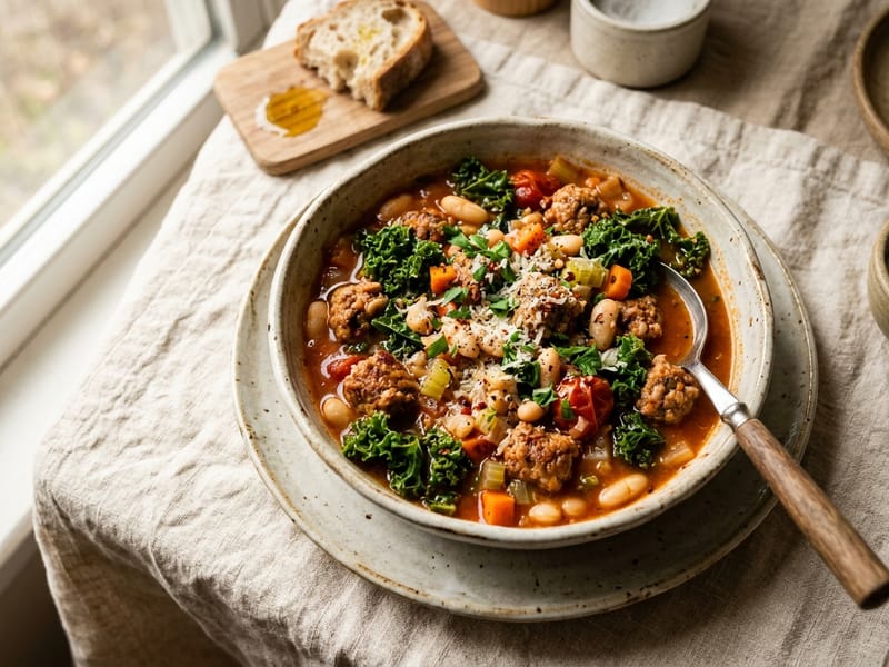 Rustic Italian Sausage And Kale Stew