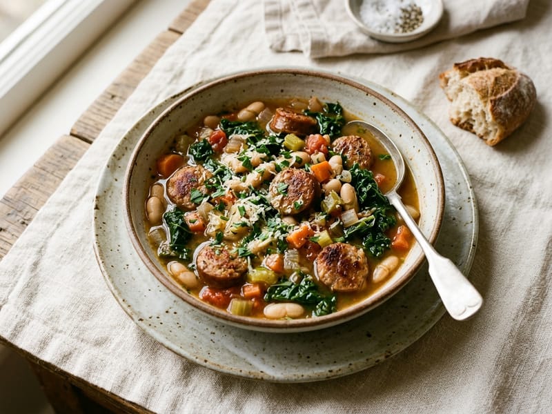 Rustic Italian Sausage and White Bean Stew