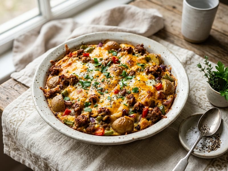 Rustic Sausage and Potato Brunch Bake