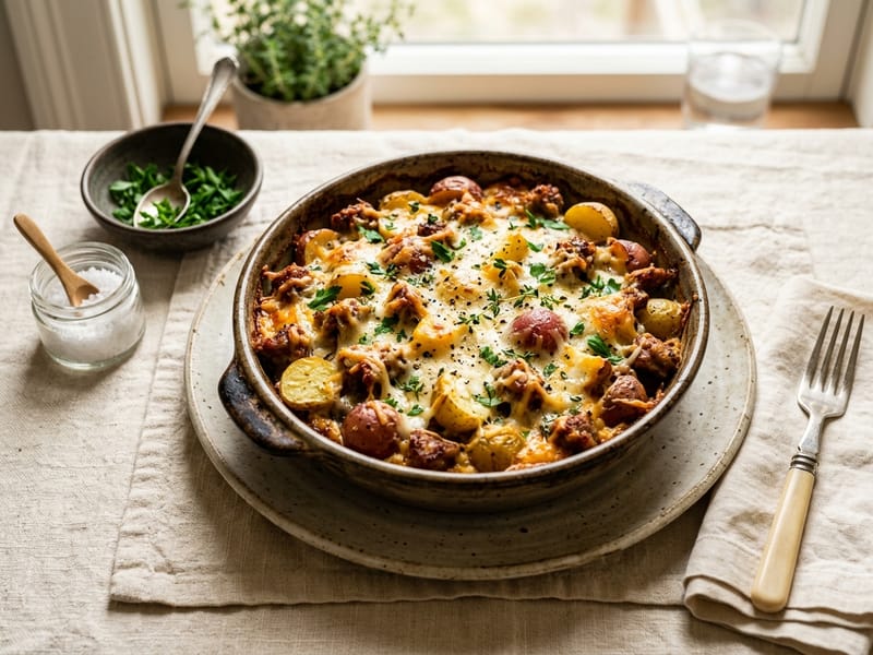 Rustic Sausage And Potato Brunch Casserole