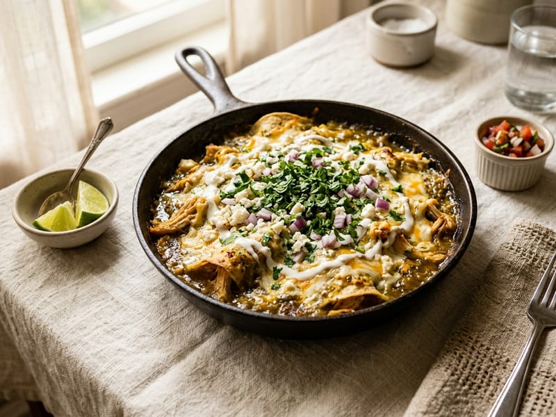Salsa Verde Chicken Enchilada Skillet