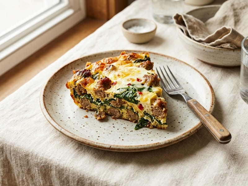 Sausage and Spinach Breakfast Bake