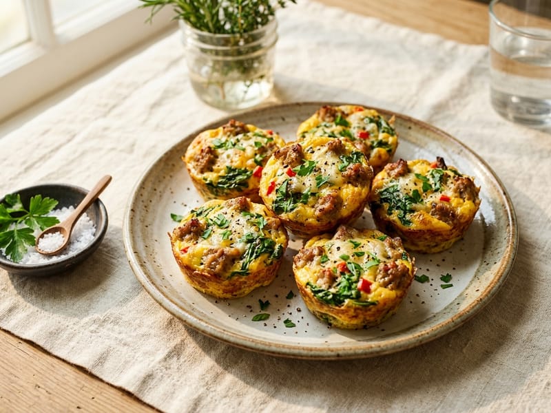 Sausage and Spinach Breakfast Bites