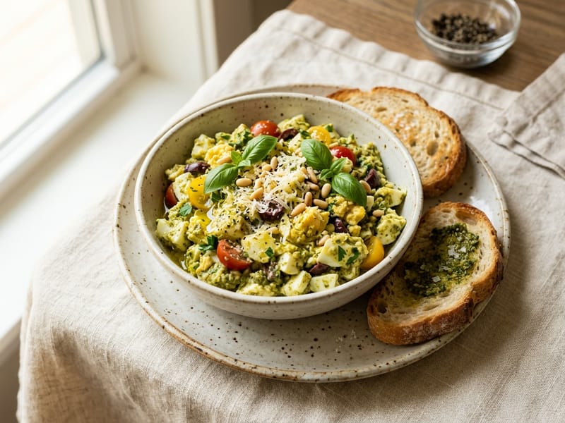 Savory Pesto And Egg Salad Bowl