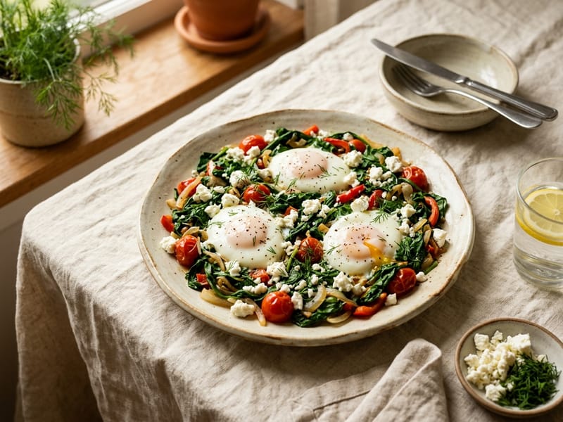 Savory Spinach and Feta Egg Skillet