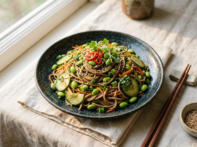Sesame Soba And Edamame Salad