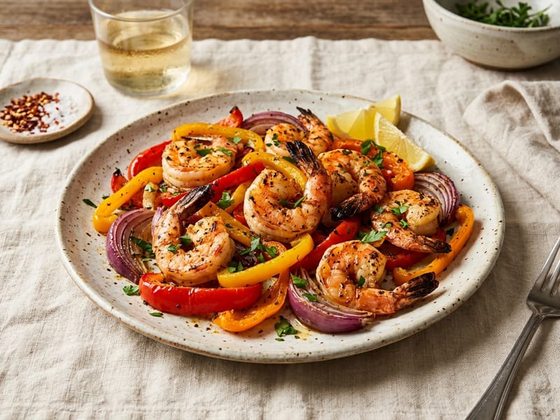 Sheet Pan Roasted Shrimp and Peppers