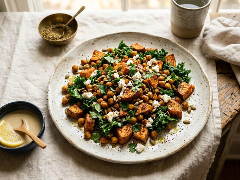 Sheet Pan Roasted Sweet Potato And Chickpeas