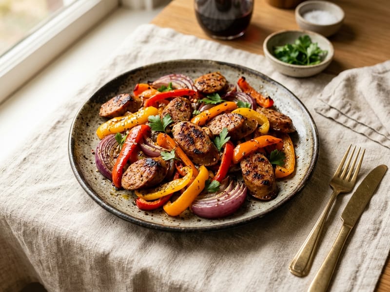 Sheet Pan Sausage And Peppers