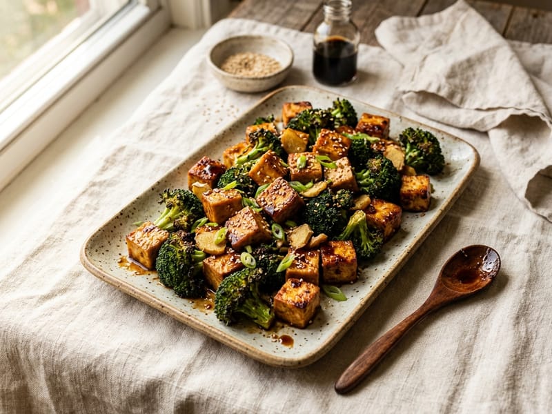 Sheet Pan Teriyaki Tofu Bake