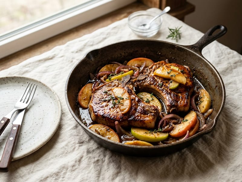 Skillet Pork Chops with Apples
