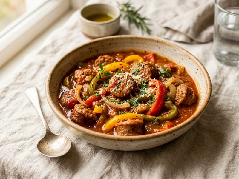 Slow Cooker Italian Sausage And Pepper Stew