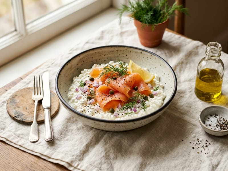 Smoked Salmon And Cottage Cheese Bowl