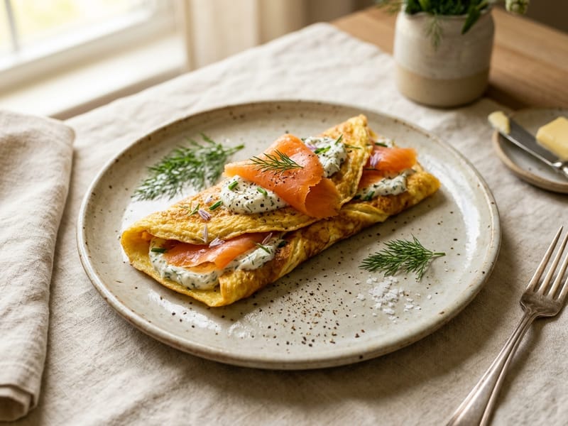 Smoked Salmon And Cream Cheese Omelet
