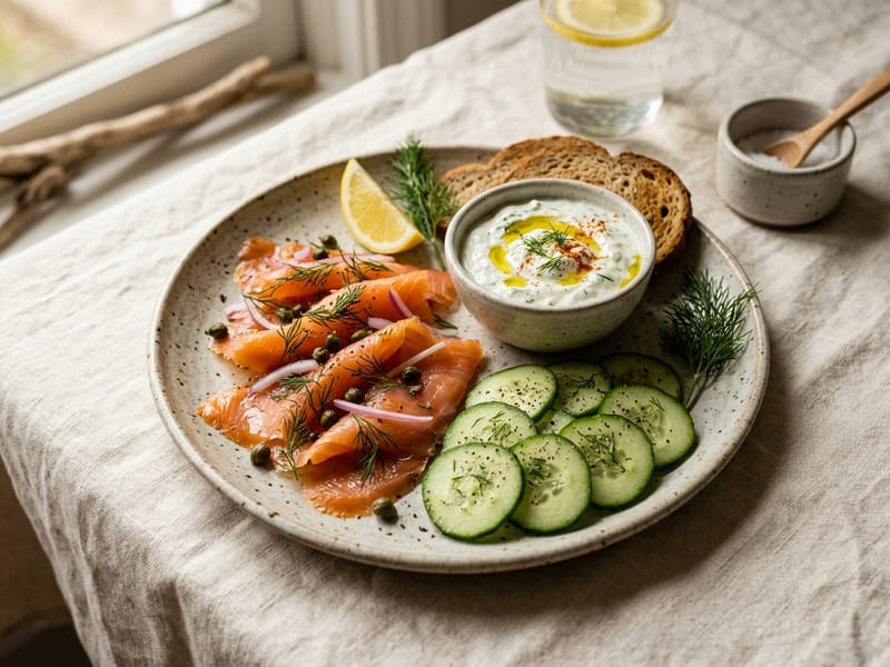Smoked Salmon and Cucumber Plate