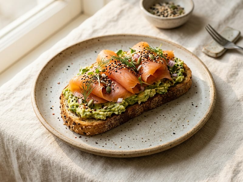 Smoked Salmon Avocado Protein Toast