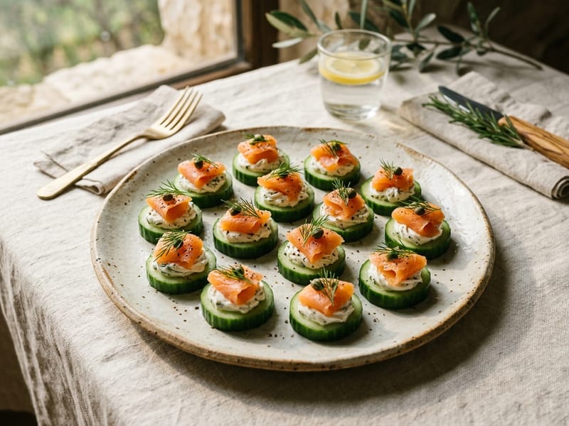 Smoked Salmon Cucumber Bites