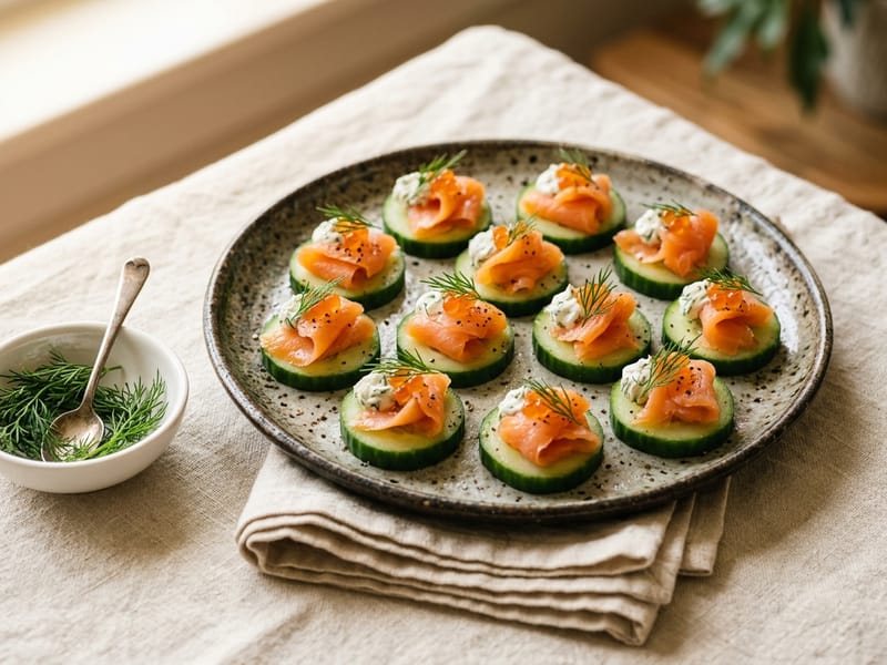 Smoked Salmon Cucumber Rounds