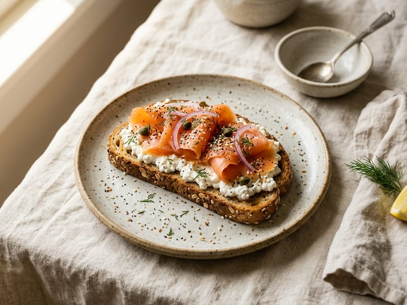 Smoked Salmon Everything Protein Toast