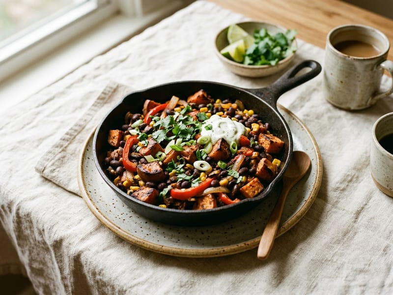 Smoky Sweet Potato And Bean Skillet