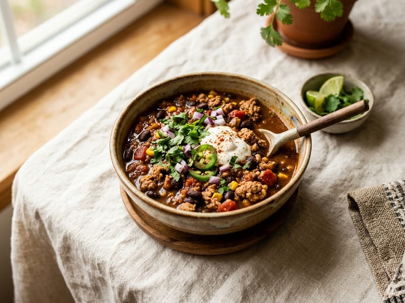 Smoky Turkey and Black Bean Chili