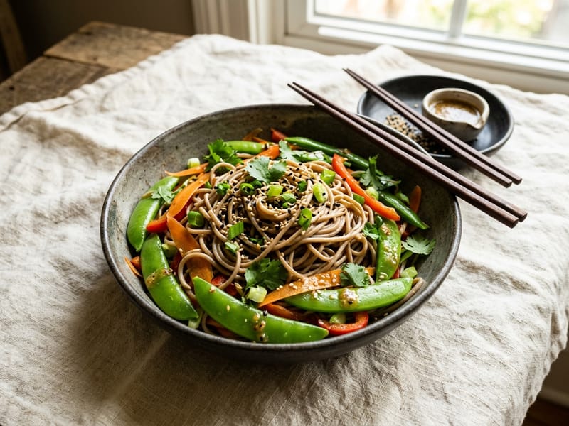 Soba Noodle Salad With Snap Peas