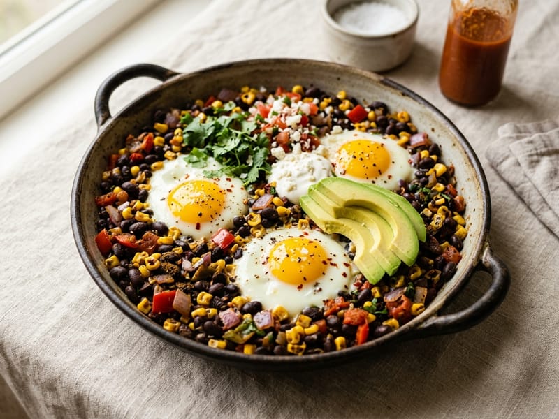 Southwest Black Bean And Egg Skillet