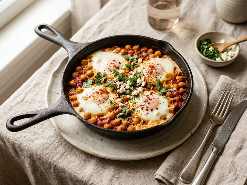 Spiced Chickpea And Egg Skillet