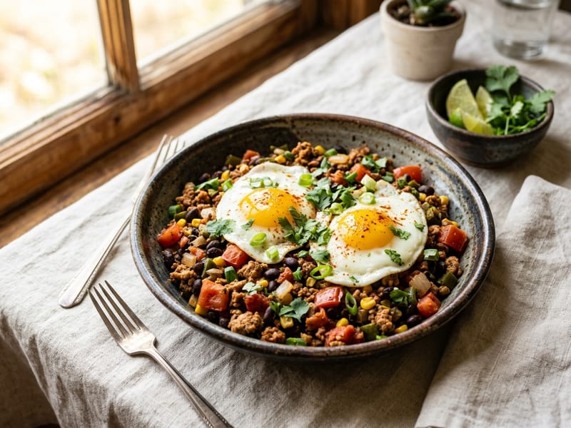 Spiced Ground Turkey Breakfast Skillet