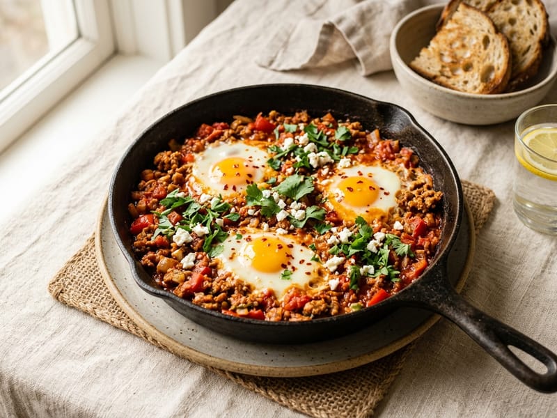 Spiced Ground Turkey Shakshuka