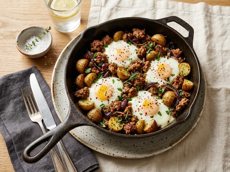Spiced Sausage and Potato Breakfast Skillet