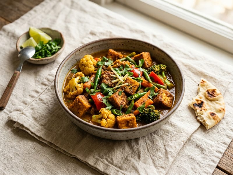 Spiced Tofu And Vegetable Madras Curry