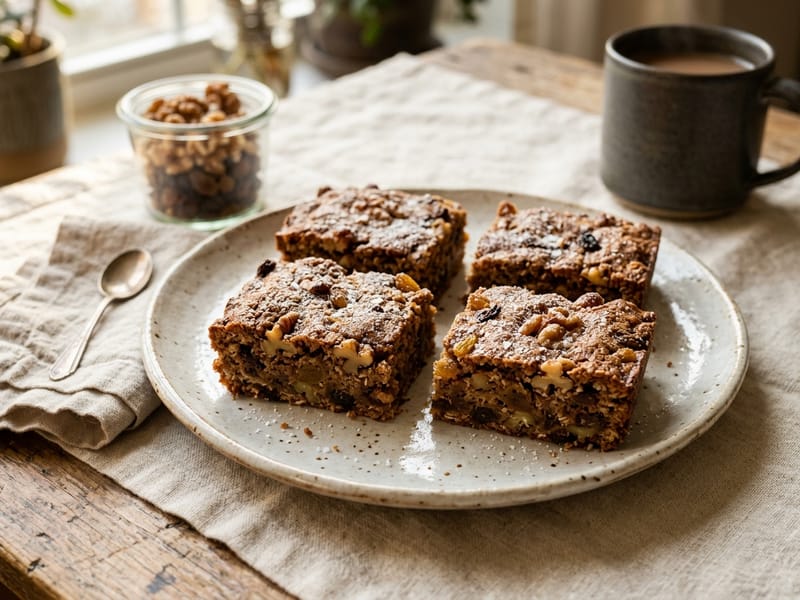 Spiced Walnut Raisin Bars