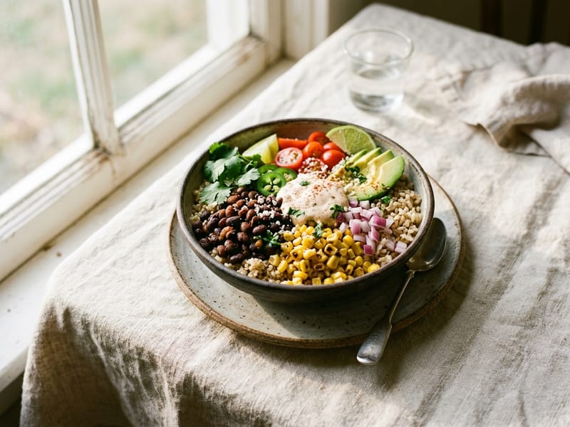 Spicy Black Bean And Corn Grain Bowl
