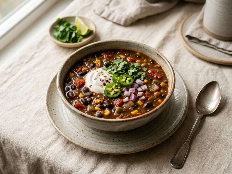 Spicy Black Bean and Tomato Soup