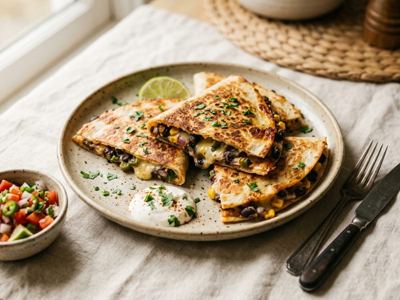 Spicy Black Bean Quesadillas