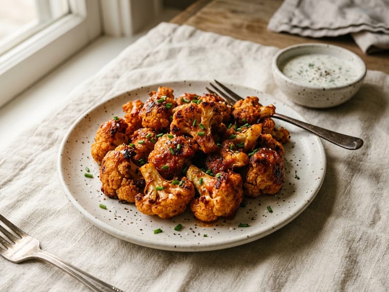Spicy Buffalo Cauliflower Bites
