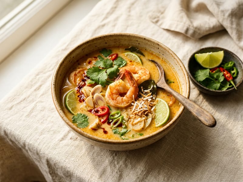 Spicy Coconut Ginger Shrimp Soup