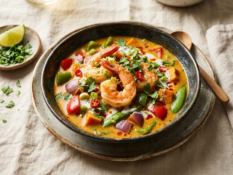 Spicy Coconut Shrimp Curry