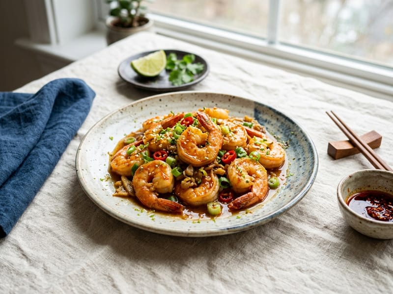 Spicy Ginger Garlic Shrimp