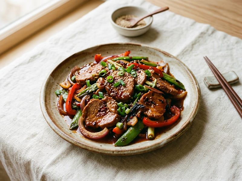 Spicy Gochujang Pork Tenderloin Stir Fry