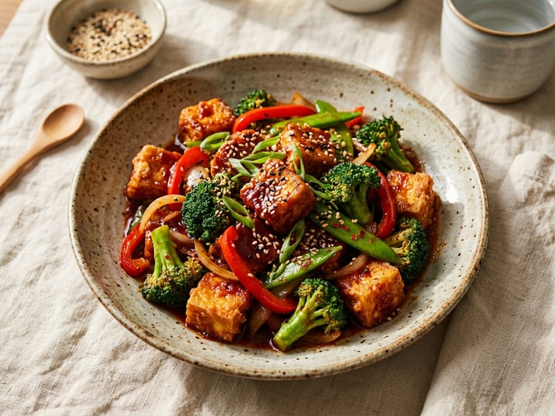 Spicy Gochujang Tofu Stir Fry