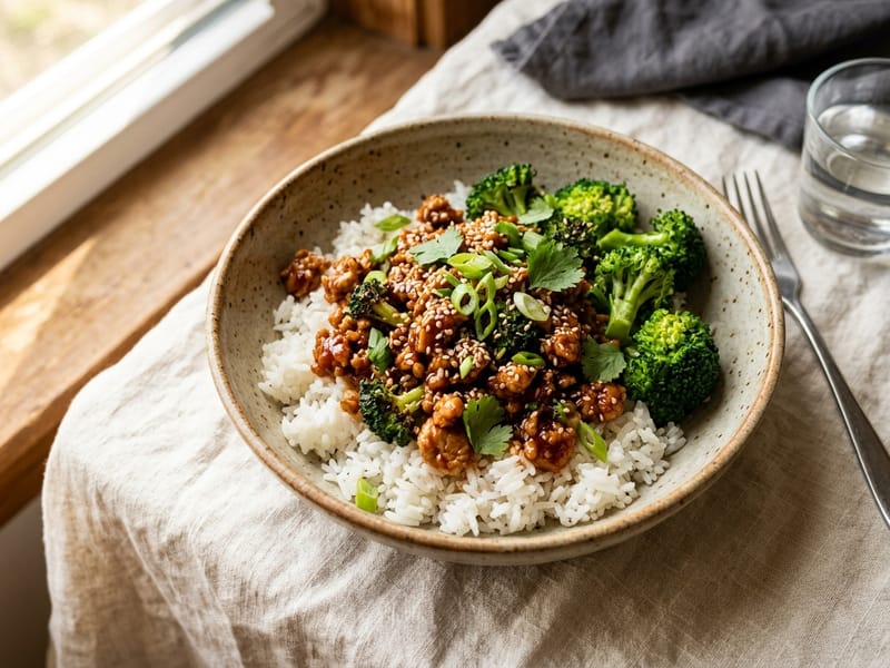 Spicy Gochujang Turkey And Broccoli Bowls