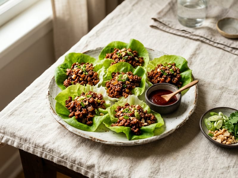 Spicy Gochujang Turkey Lettuce Wraps