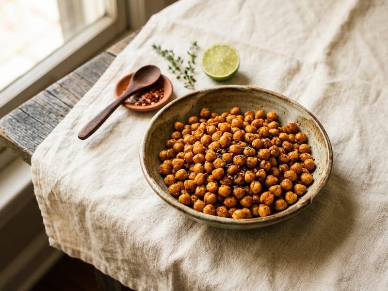 Spicy Roasted Chickpea Crunch