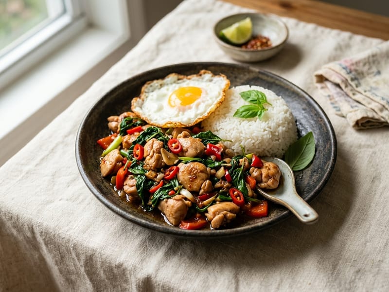 Spicy Thai Basil Chicken Stir Fry