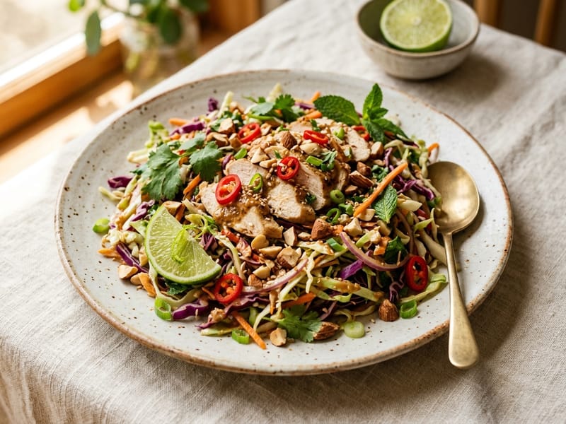 Spicy Thai Chicken Cabbage Salad